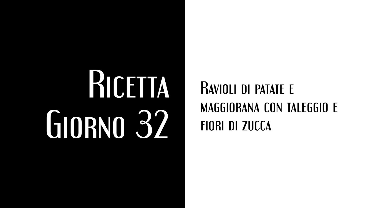 Ravioli di patate e maggiorana con taleggio e fiori di zucca