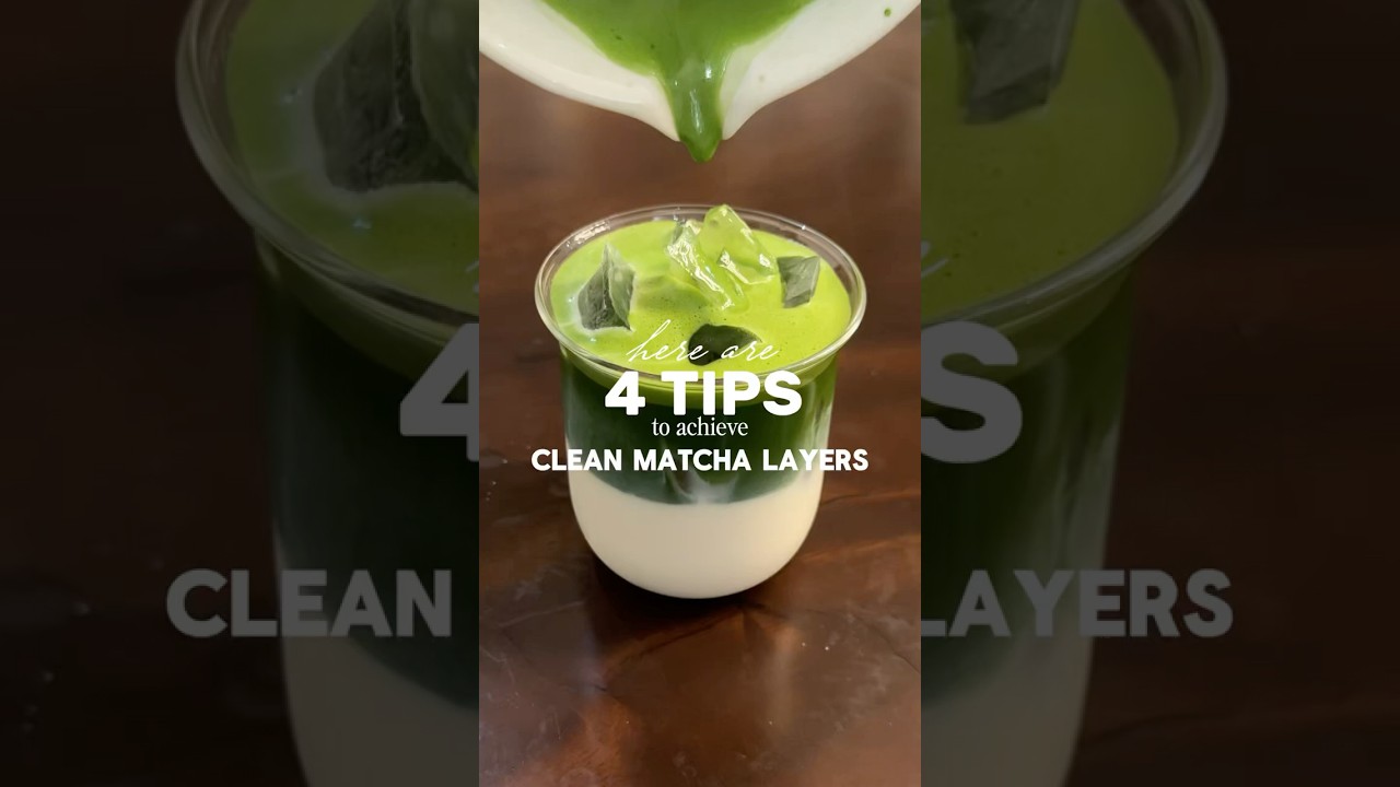 tips for clean matcha latte layers! #matchalatte #matcha #tips #hacks #matchatime #tipsandtricks