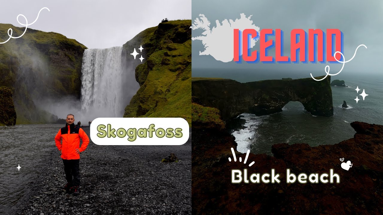 Skogafoss| Black sand beach | Moon walk lava field with moss| How much food cost in Iceland
