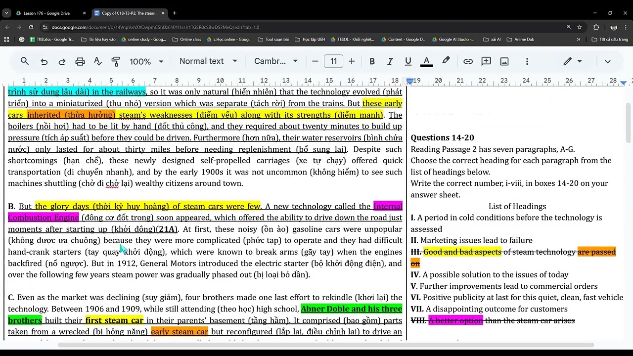 Cambridge IELTS 18 | Test 3 Passage 2: The steam car
