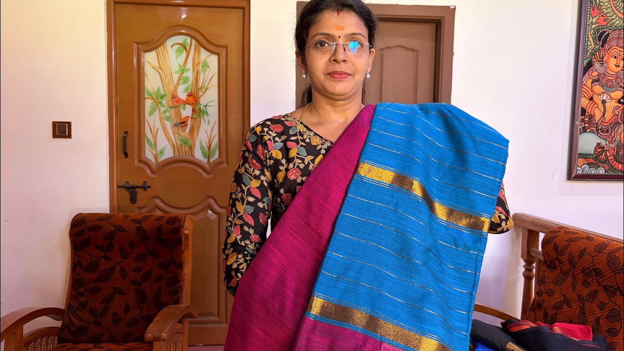 Khadi saree, tissue saree#vishu collection 
