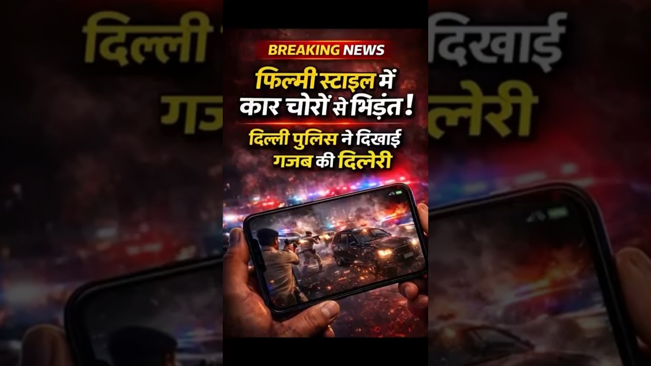 "🔴 बड़ी खबर: फिल्मी स्टाइल में कार चोरों से भिड़ी दिल्ली पुलिस! दबोचे गए शातिर बदमाश।🚨