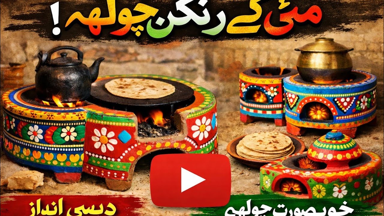 Haath Se Banaye Mitti Ke Rangeen Chulhe | Village Life Pakistan Kiran family vlog 