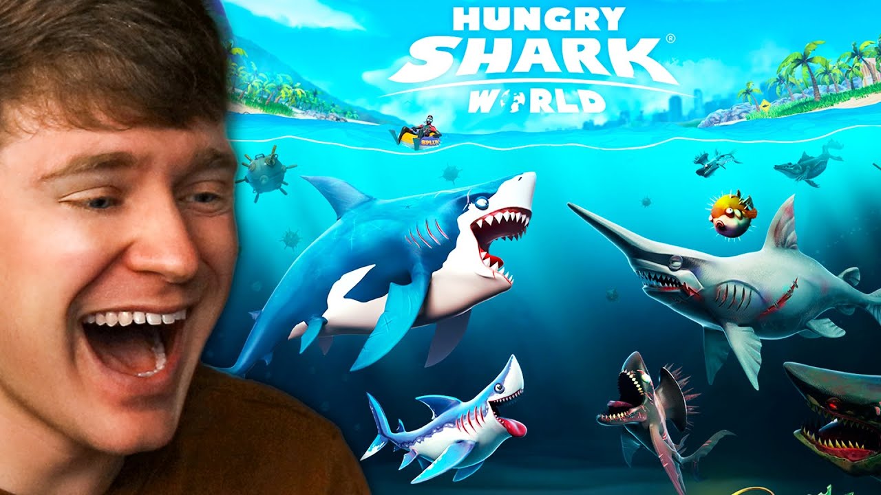 FIRST TIME Playing HUNGRY SHARK WORLD!
