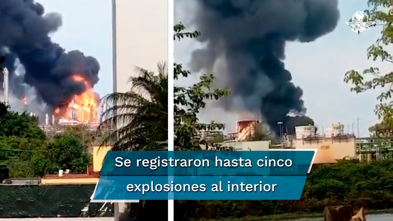 Reportan incendio en refinería Lázaro Cárdenas en Minatitlán, Veracruz