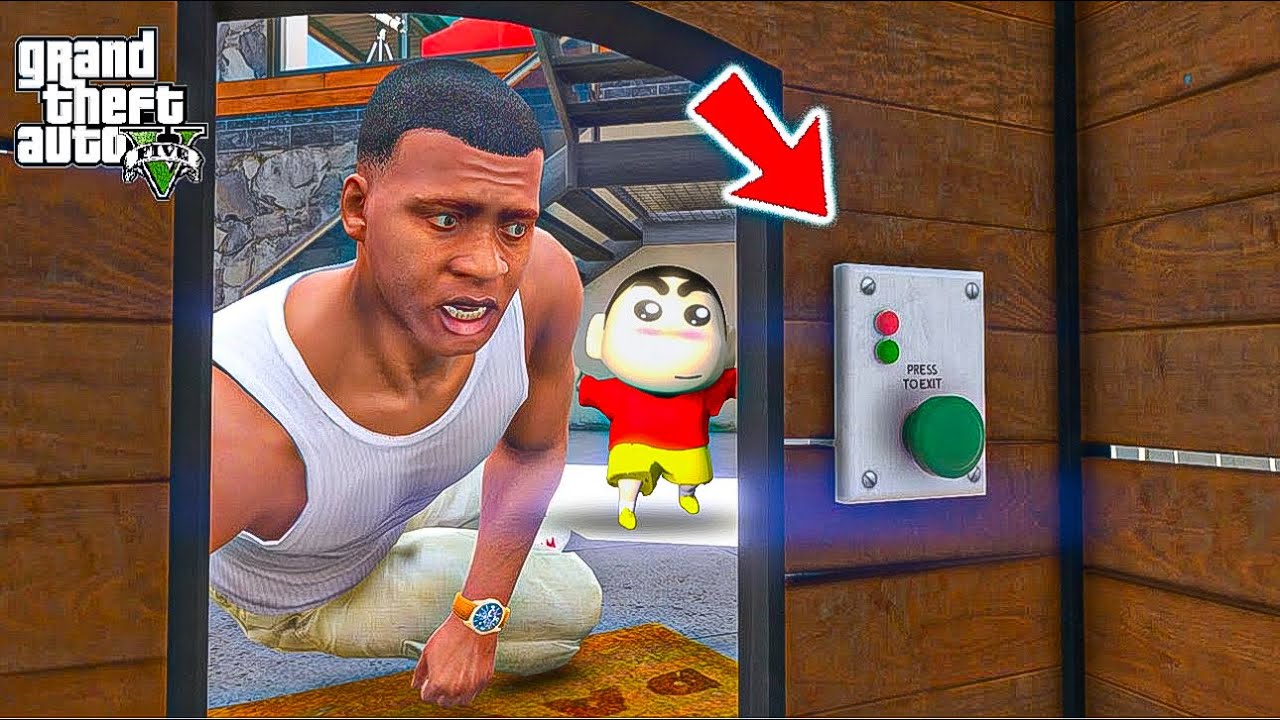 Shin Chan & Franklin Found a Secret Button inside the Chop’s House in GTA 5 in Telugu