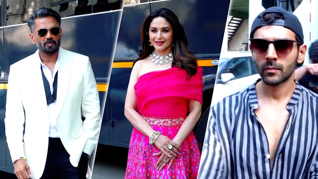 Star Studded: Madhuri Dixit, Kartik Aaryan & Suniel Shetty Spotted In Style At Dance Deewane Sets