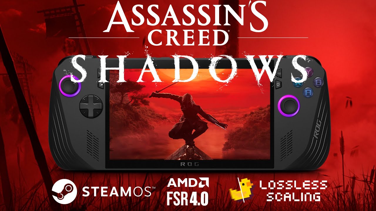 Assassin’s Creed Shadows on ROG Ally X (SteamOS) | FSR 4 | Lossless Scaling Performance Test