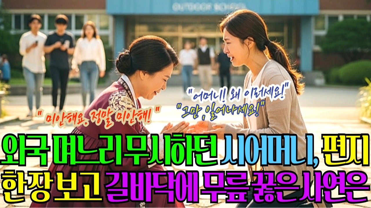 내 아들이 왜 미국 며느리를,  ' 시어머니의 냉대 5년, 한 통의 편지가 모든 걸 뒤집었다.