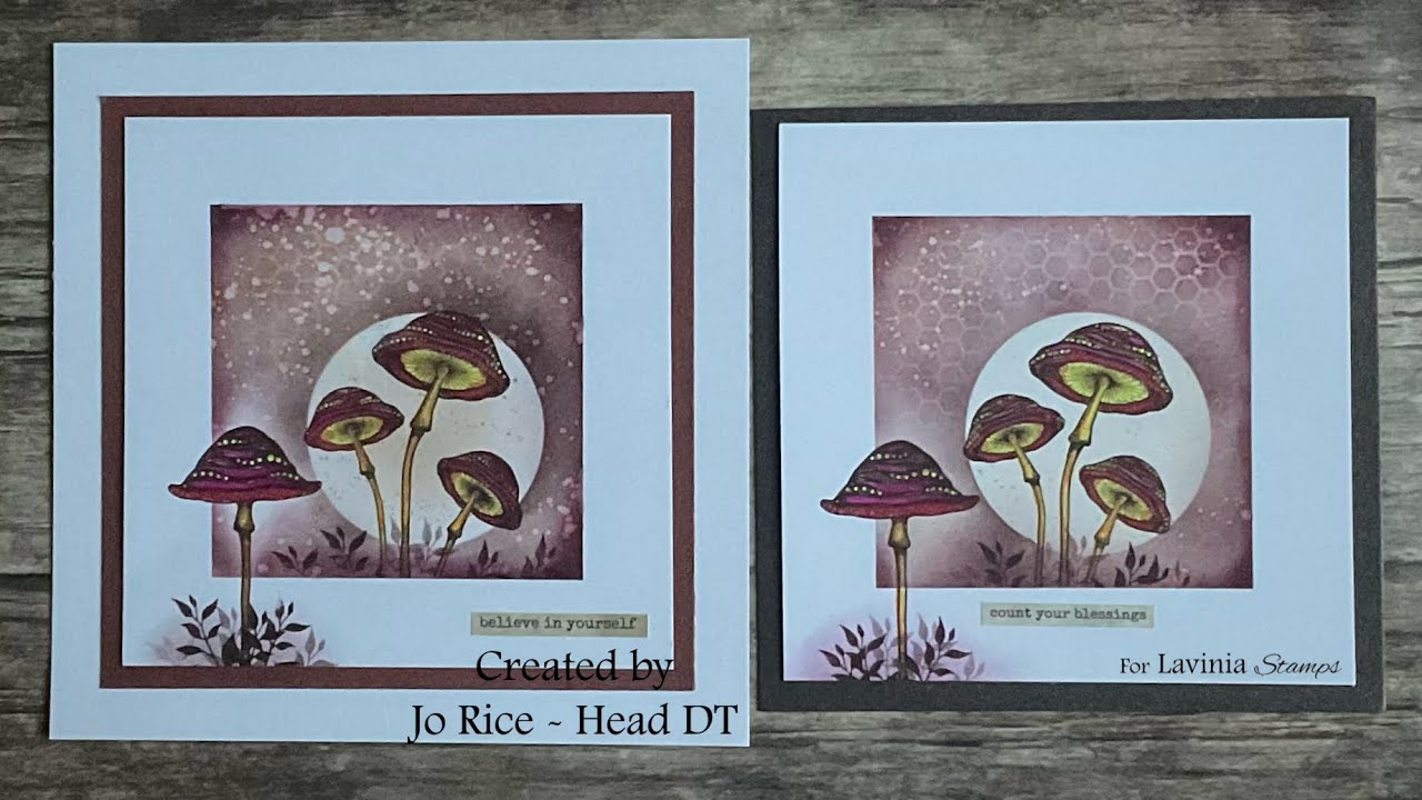 Snailcap Mushroom Day by Jo Rice #laviniastamps #cardmaking