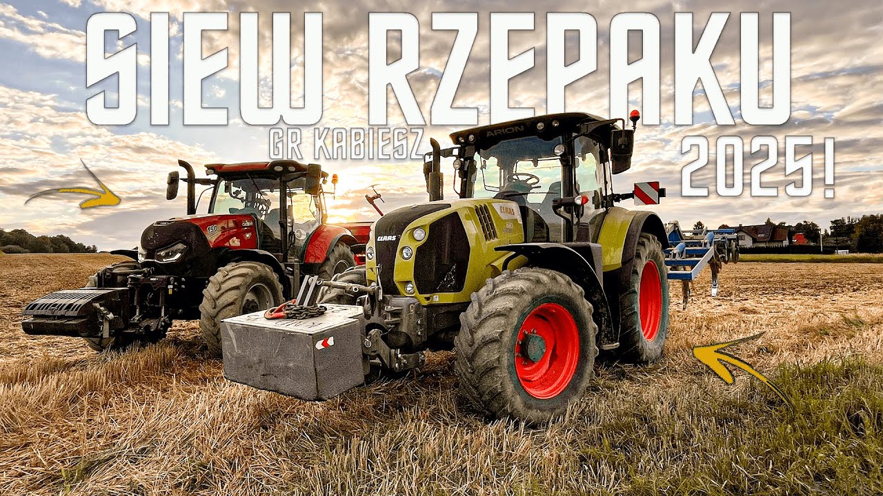 Bezorkowy Siew Rzepaku o Zachodzie  2025!✔ GR Kabiesz ☆ Claas  ☆ Case !✔AVŚ Team ☆ Agriculture ! ✔
