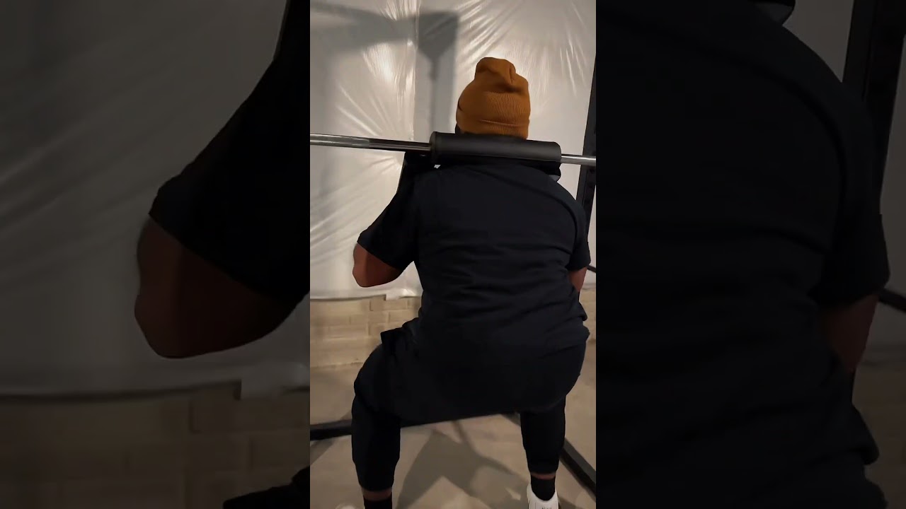 Cardio before sunrise. Squats before sunset.Basement leg day with the safety bar, keeping it simple