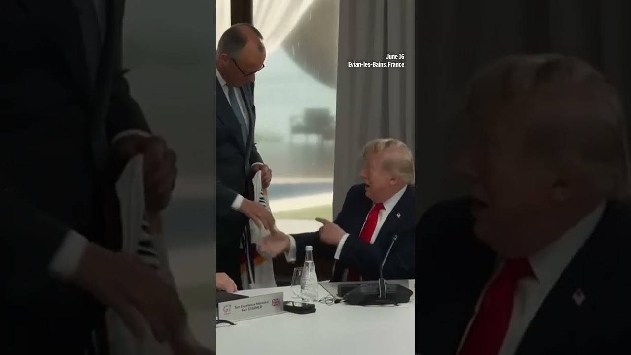 Merz gifts Trump German soccer jersey reading 'Trump 47' at G7 summit
