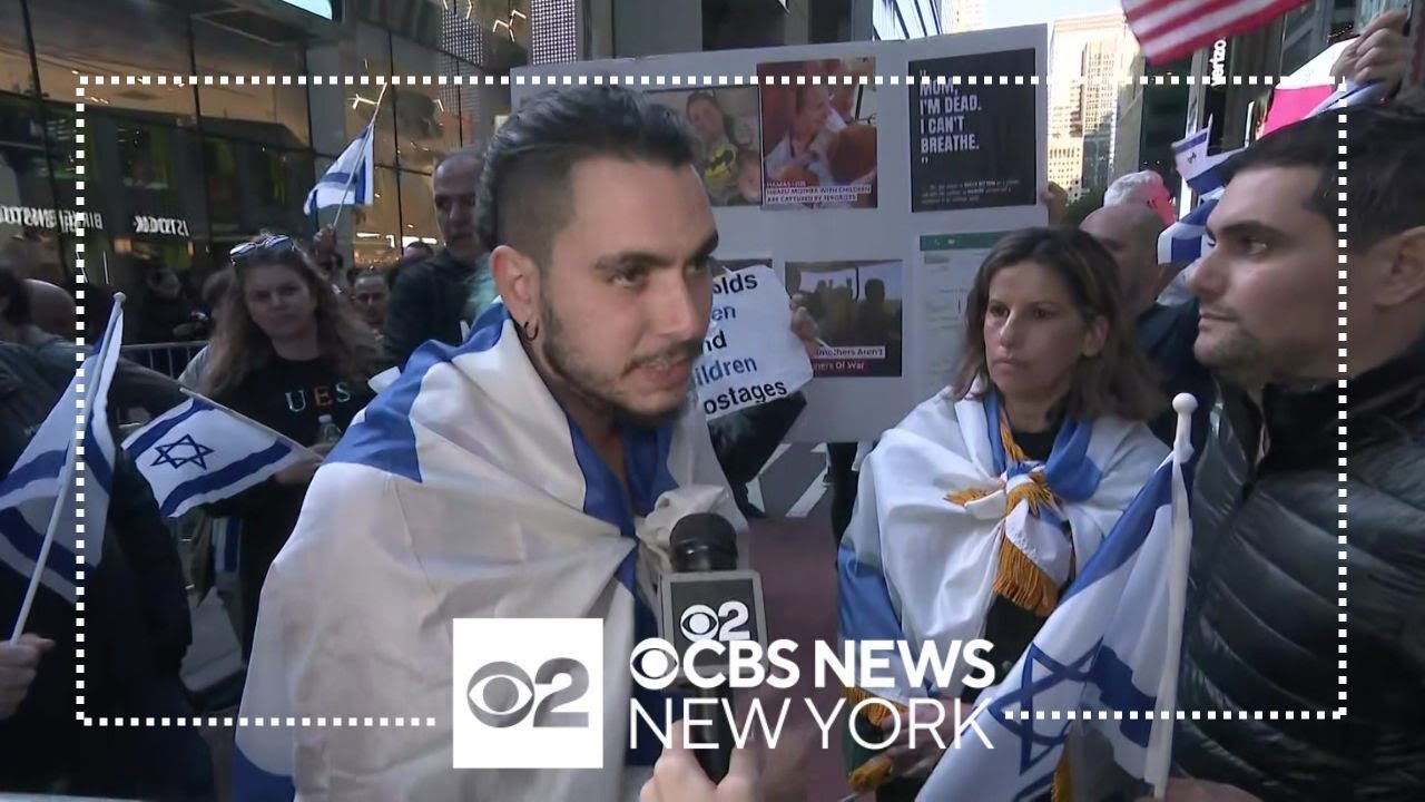 Pro-Israeli and pro-Palestinian demonstrators take to New York City streets