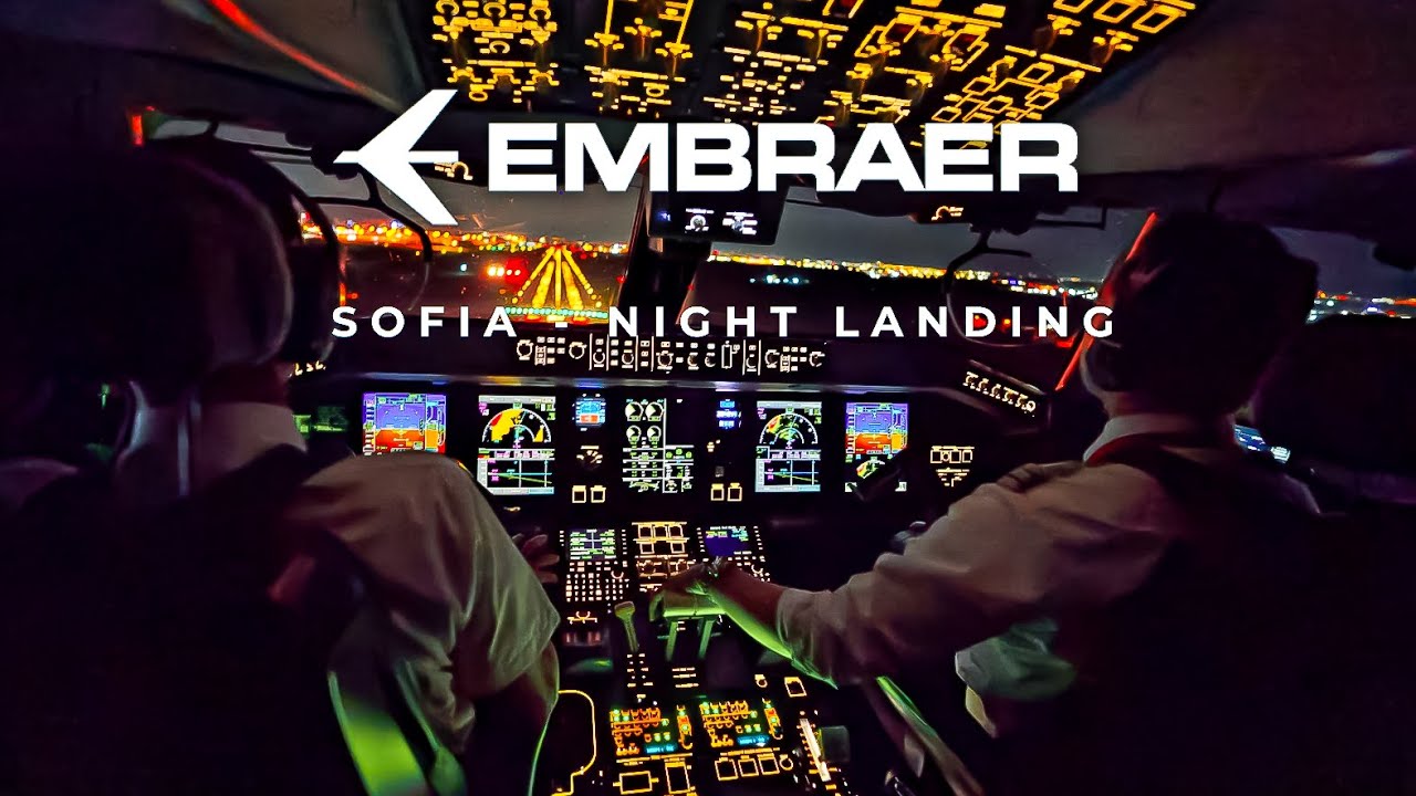 SOFIA | EMBRAER 195 COCKPIT LANDING - DARK (K)NIGHT LANDING