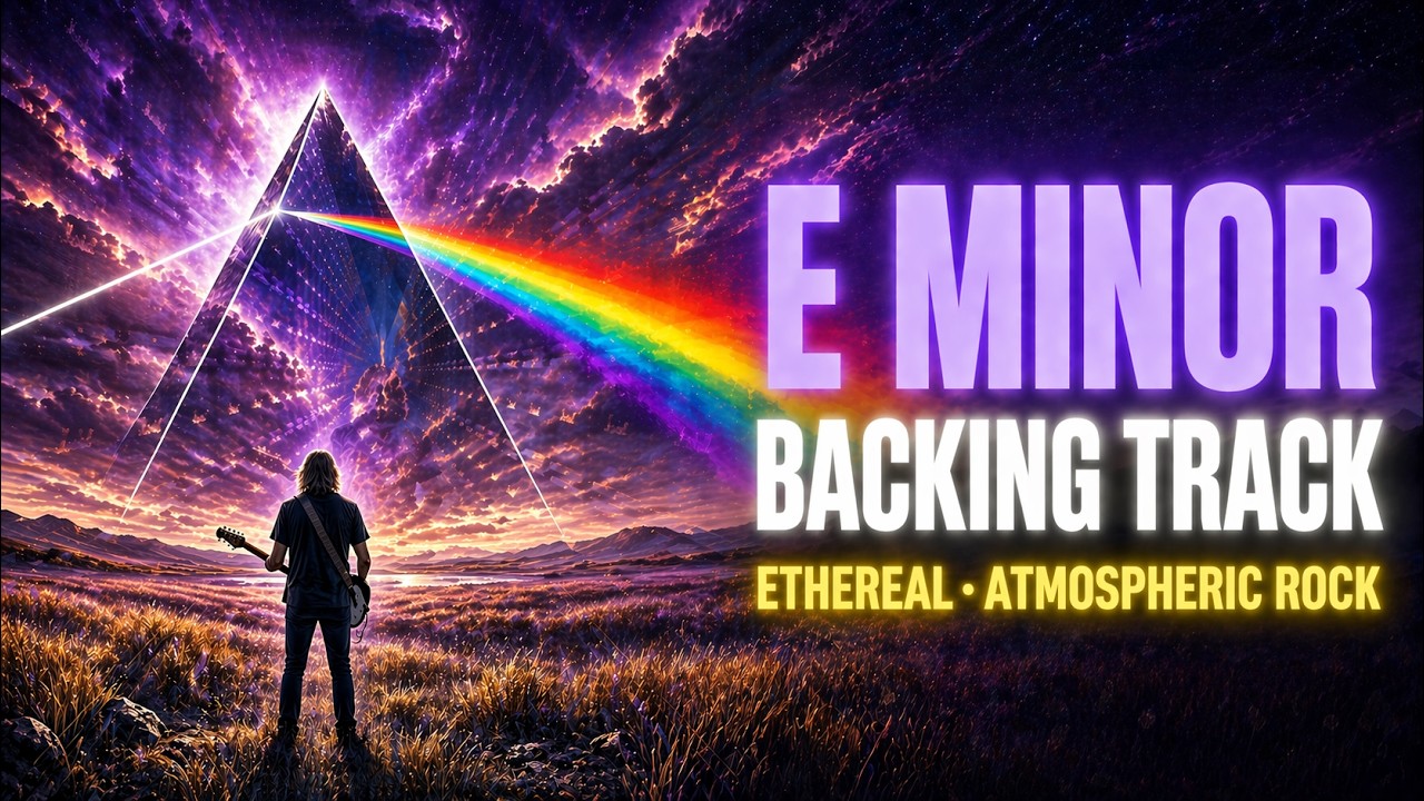 Ethereal Pink Floyd / Gilmour Style Backing Track Jam in Em | Atmospheric Rock | Chord Changes
