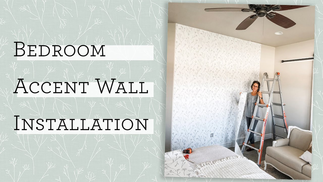 Master Bedroom Makeover - DIY Accent Wall with Peel and Stick Wallpaper