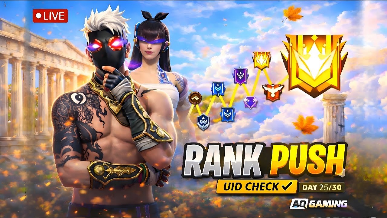 🔴 [Live] Rank Push Continues 🔥 Custom Room + UID Check | Day 25/30