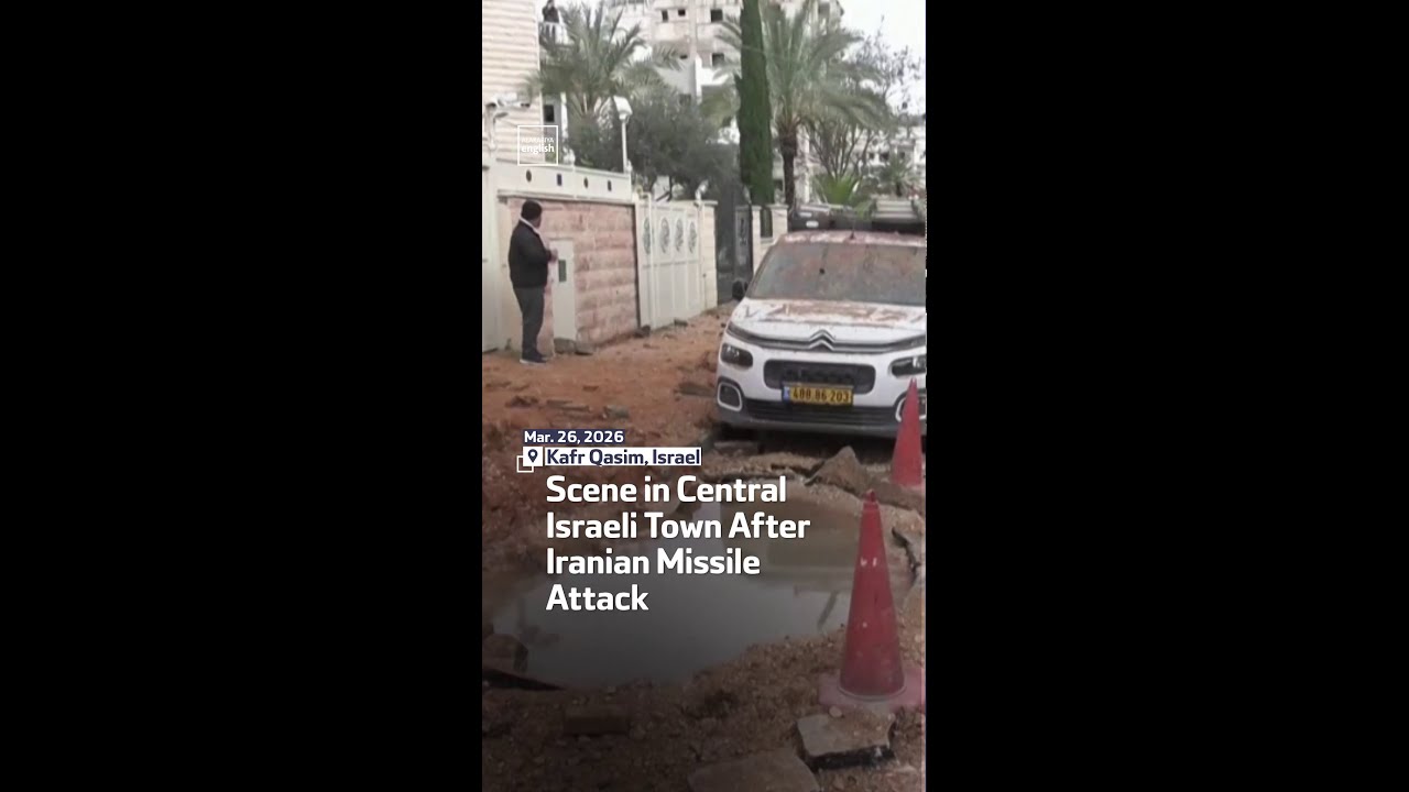 Scene in Central Israeli Town After Iranian Missile Attack
