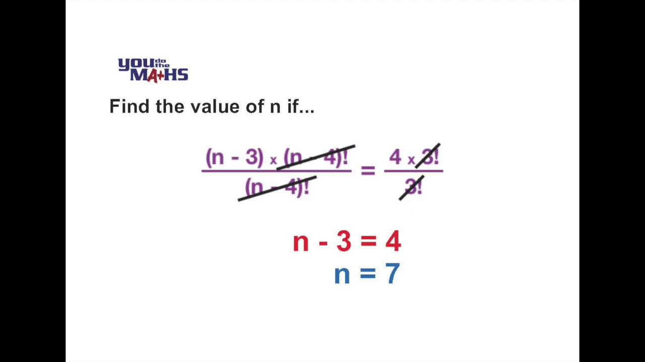 Combination Notation : Solving algebraic equations