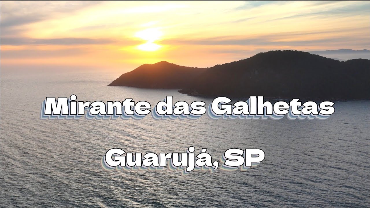 Drone: Pôr do Sol, Mirante das Galhetas, Guarujá-SP.