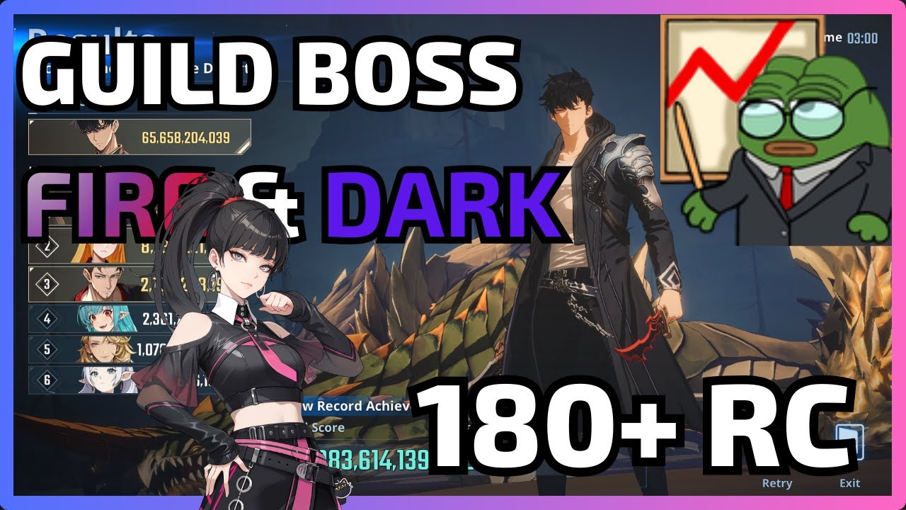 Guild Boss FACHTNA 🐲⛱️ - 🔥Fire🔥- 🌚Dark🌚- ~  Rage Counter:181+ | Solo Leveling: Arise