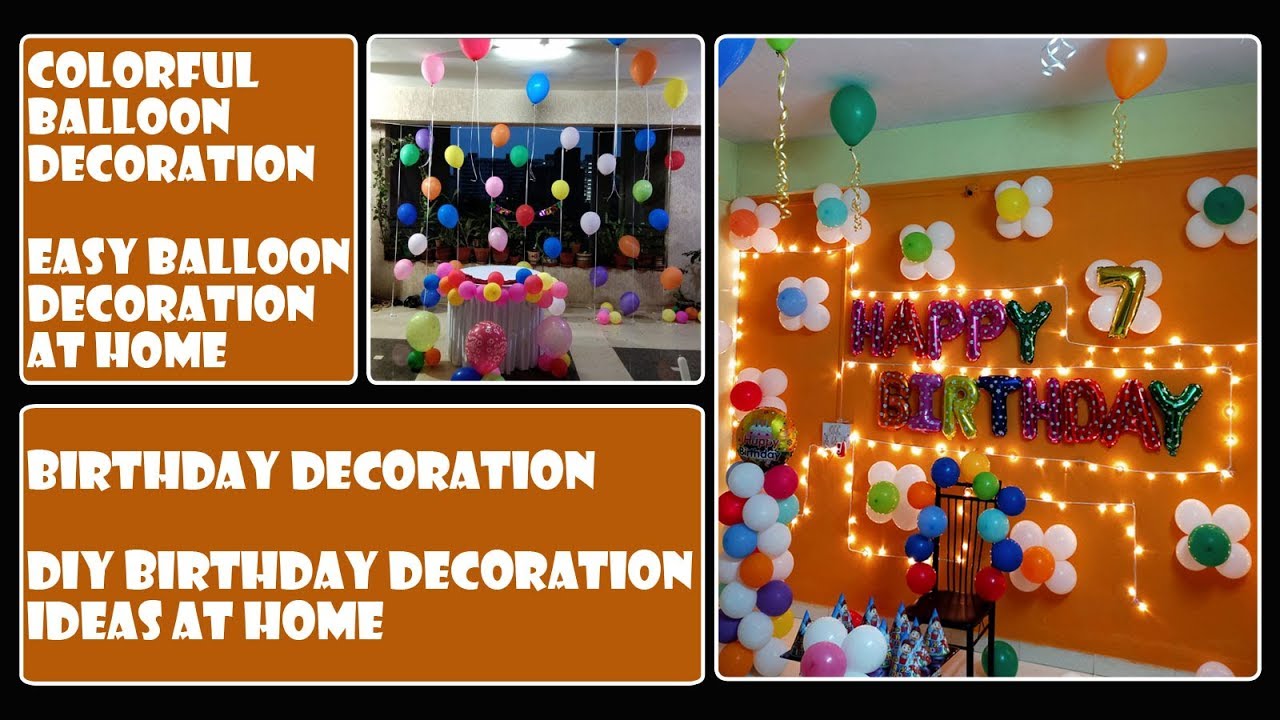 Colorful Balloon Decoration Ideas at Home | Easy Balloon Decoration at Home | Birthday DIY Ideas