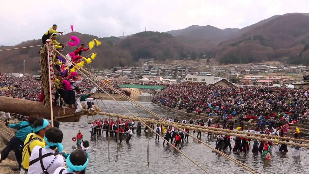 諏訪大社　御柱祭　上社　その瞬間！川越し　本宮1　onbashira