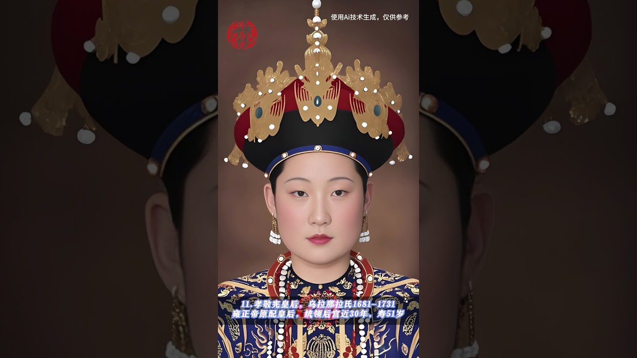 Ai还原清朝24位皇后容貌，哪位最美？
