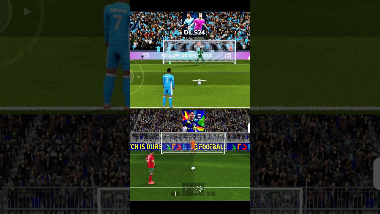 Cristiano Ronaldo Penalty Shoot 👀☠️ Dls 24 Vs Efootball 2025 #shorts #efootball2025 #dls24