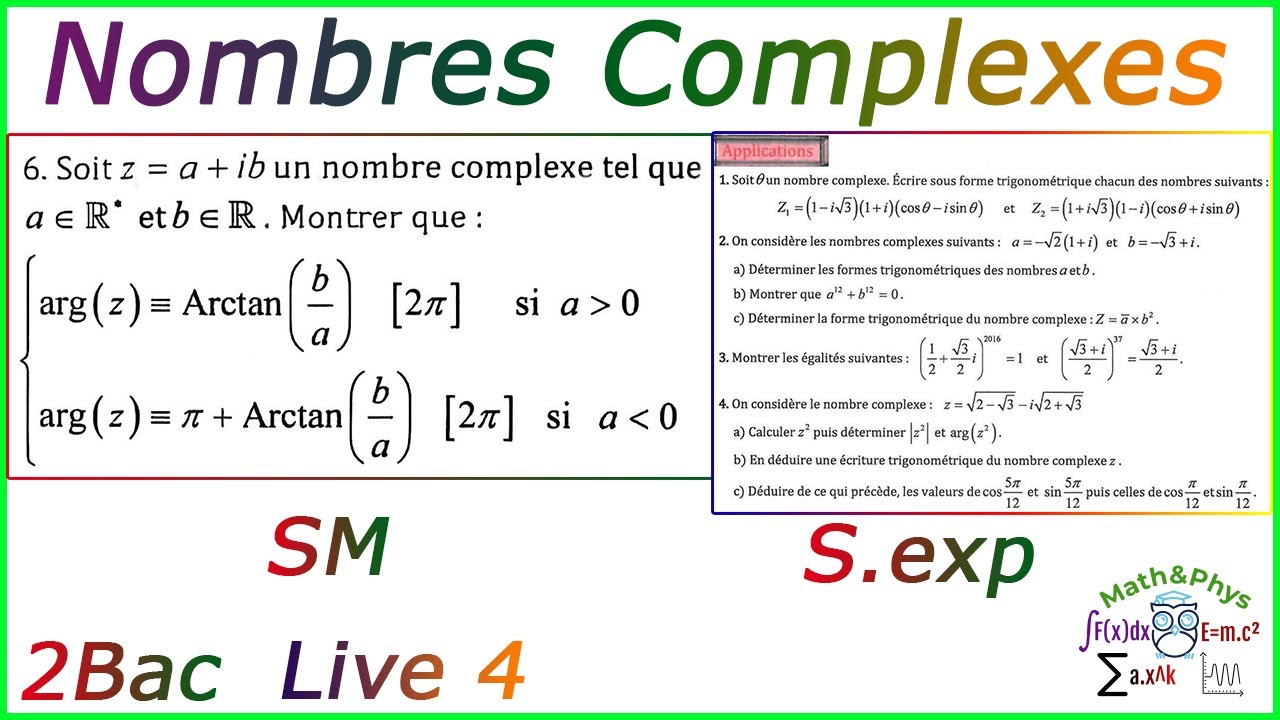 Révision sur les Nombres Complexes - 2Bac SM S.exp - Live 4