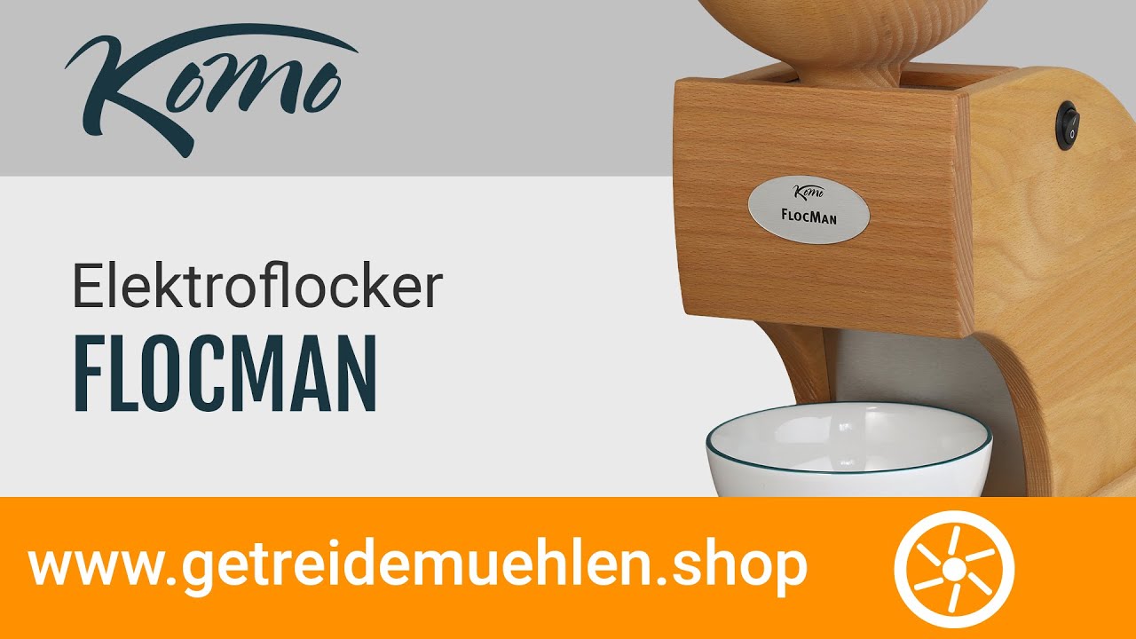 Elektroflocker KoMo FlocMan - Die elektrische Flockenquetsche, die einstellbar ist