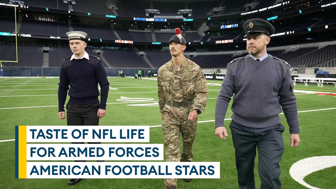 Military American footballers meet NFL legends at Tottenham Hotspur Stadium