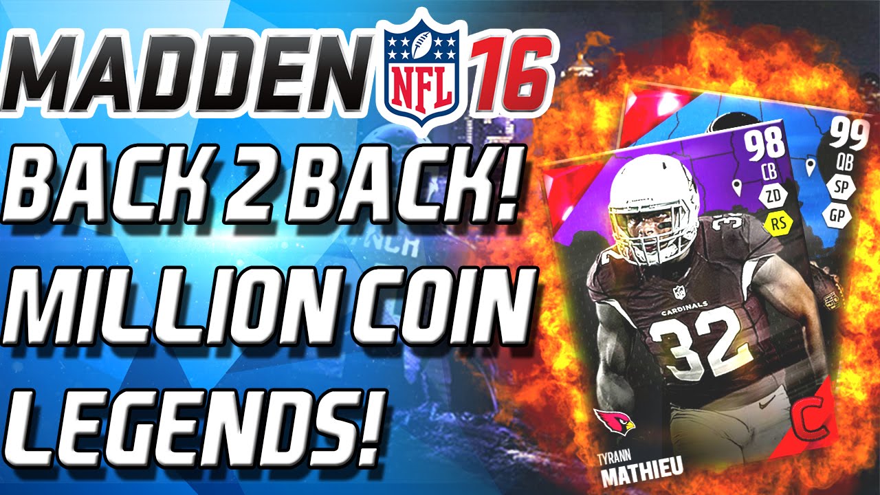 BACK 2 BACK! MILLION COINS PULLS! CAMPUS LEGENDS! - Madden 16 Ultimate Team