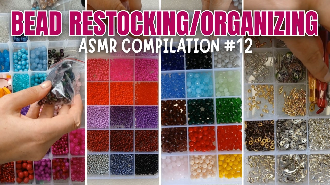 Long Satisfying Bead Restocking / Pouring ASMR compilation 13 | Organize My Beads with Me!