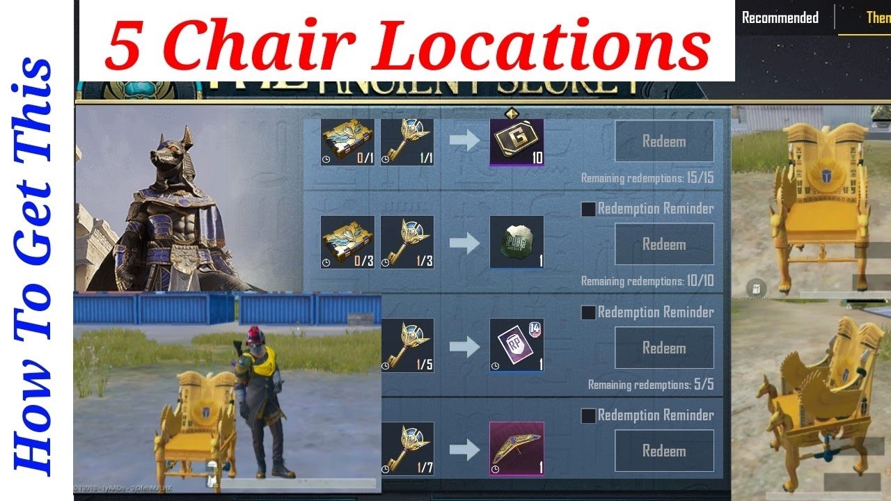 Find Golden Chair 5 Locations | How To Get Pharaoh Create and Key Locations