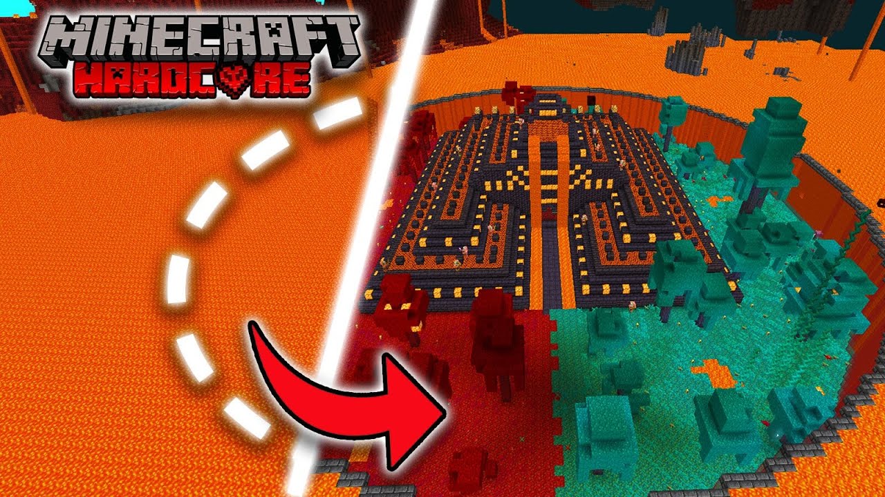 I Built an Ocean Monument in the nether in Minecraft Hardcore