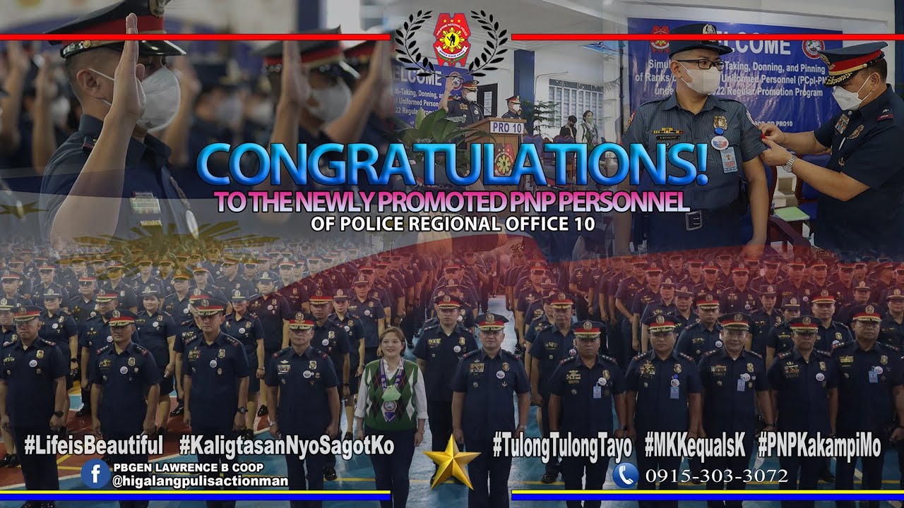 Donning of Ranks of Newly Promoted PNP Personnel of Police Regional Office 10