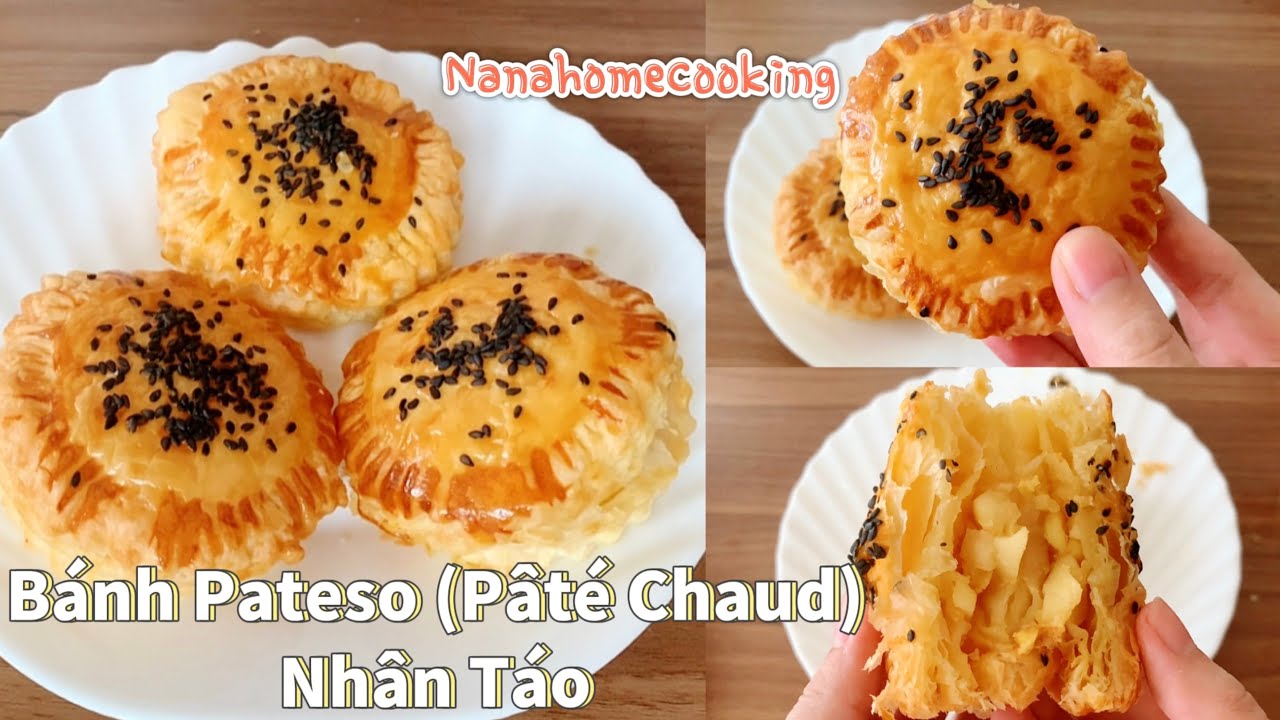 B&aacute;nh PATESO (P&acirc;t&eacute; Chaud) Nh&acirc;n T&aacute;o | Vỏ ng&agrave;n lớp c&ugrave;ng nh&acirc;n t&aacute;o ngọt thanh ngon tuyệt || Home Cooking