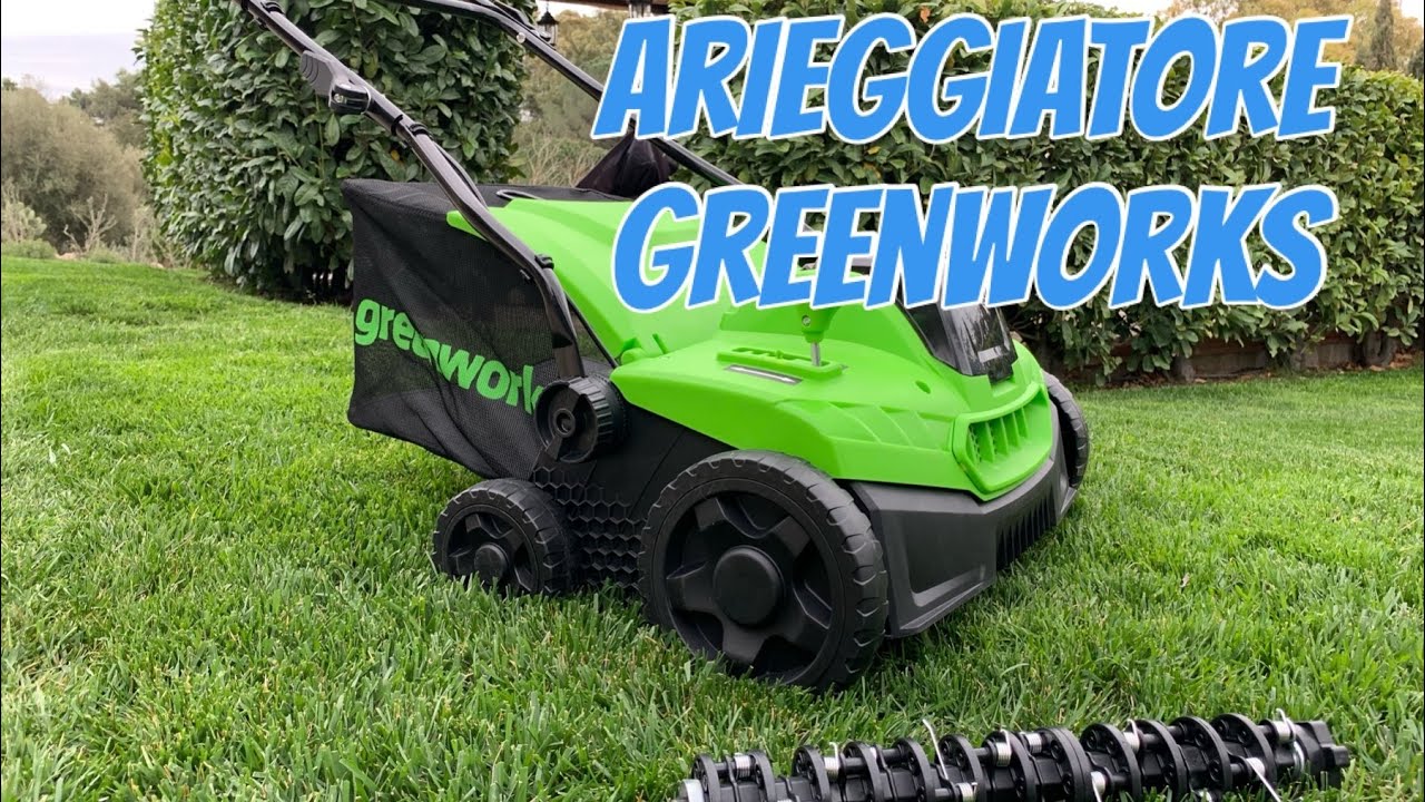 Arieggiatore scarificatore a batteria greenworks - lame + molle