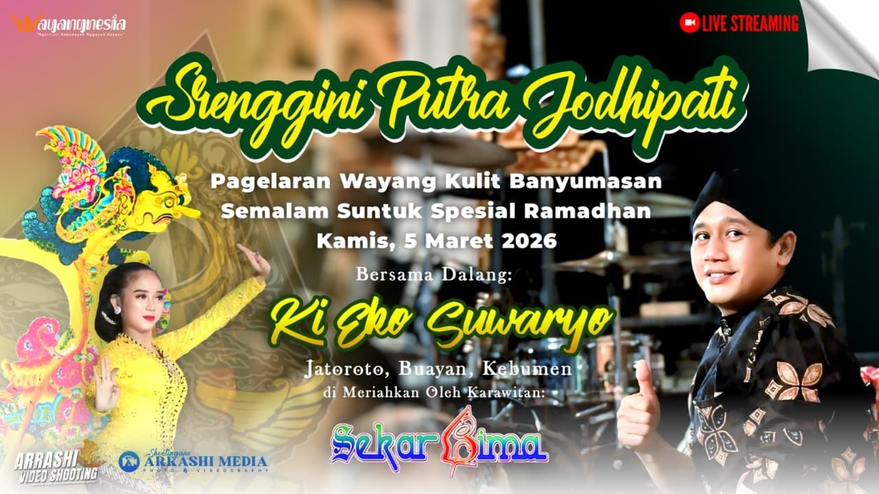 Pagelaran WAYANG KULIT RAMADHAN DALANG KI EKO SUWARYO MALAM INI 5 MARET 2026 - Sekarbima