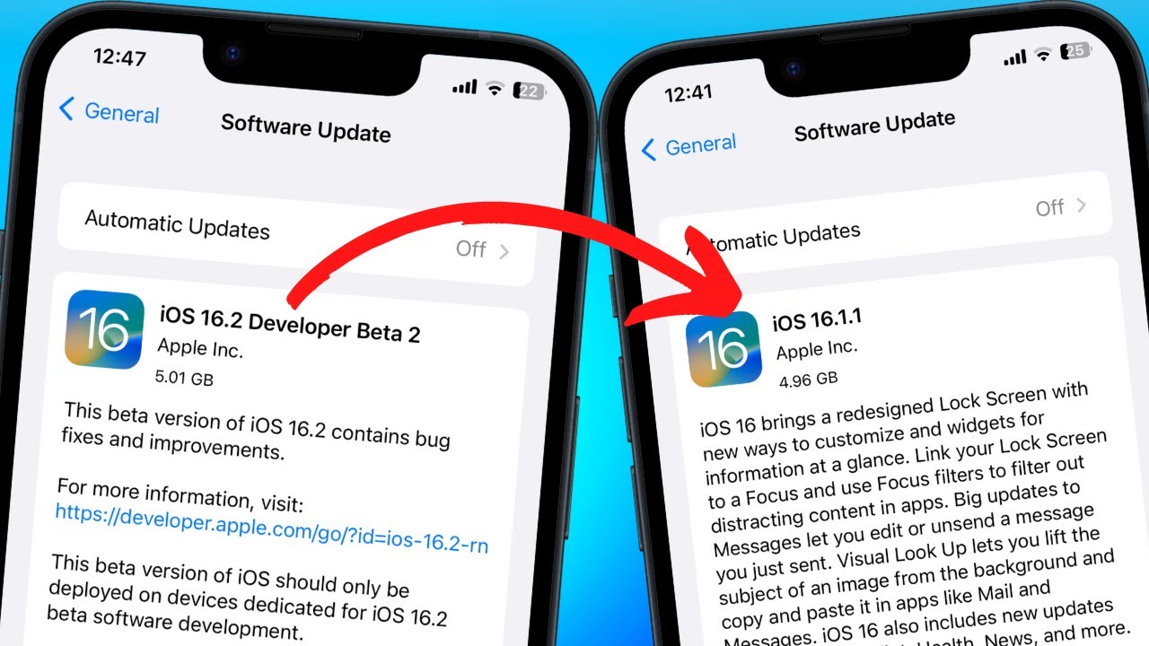 Remove iOS 16.2 Beta 2 & Install iOS 16.1.1 on iPhone & iPad