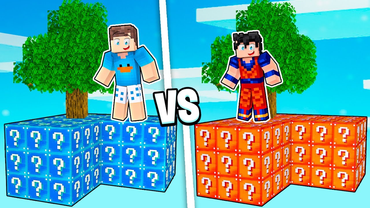 ILHA LUCKY BLOCK BETO VS ILHA LUCKY BLOCK DAVI NO MINECRAFT!!