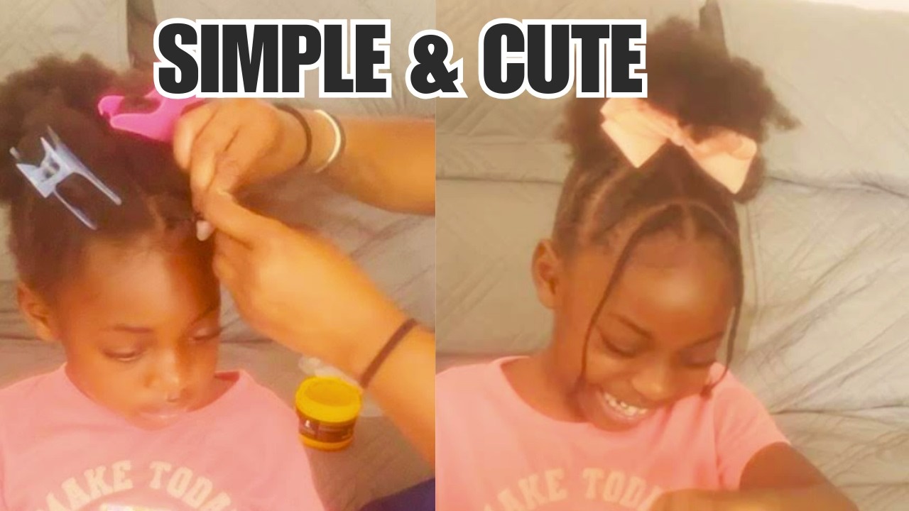 Easy Protective Style for Toddlers | Cornrows with High Puff (Type 4 Hair)