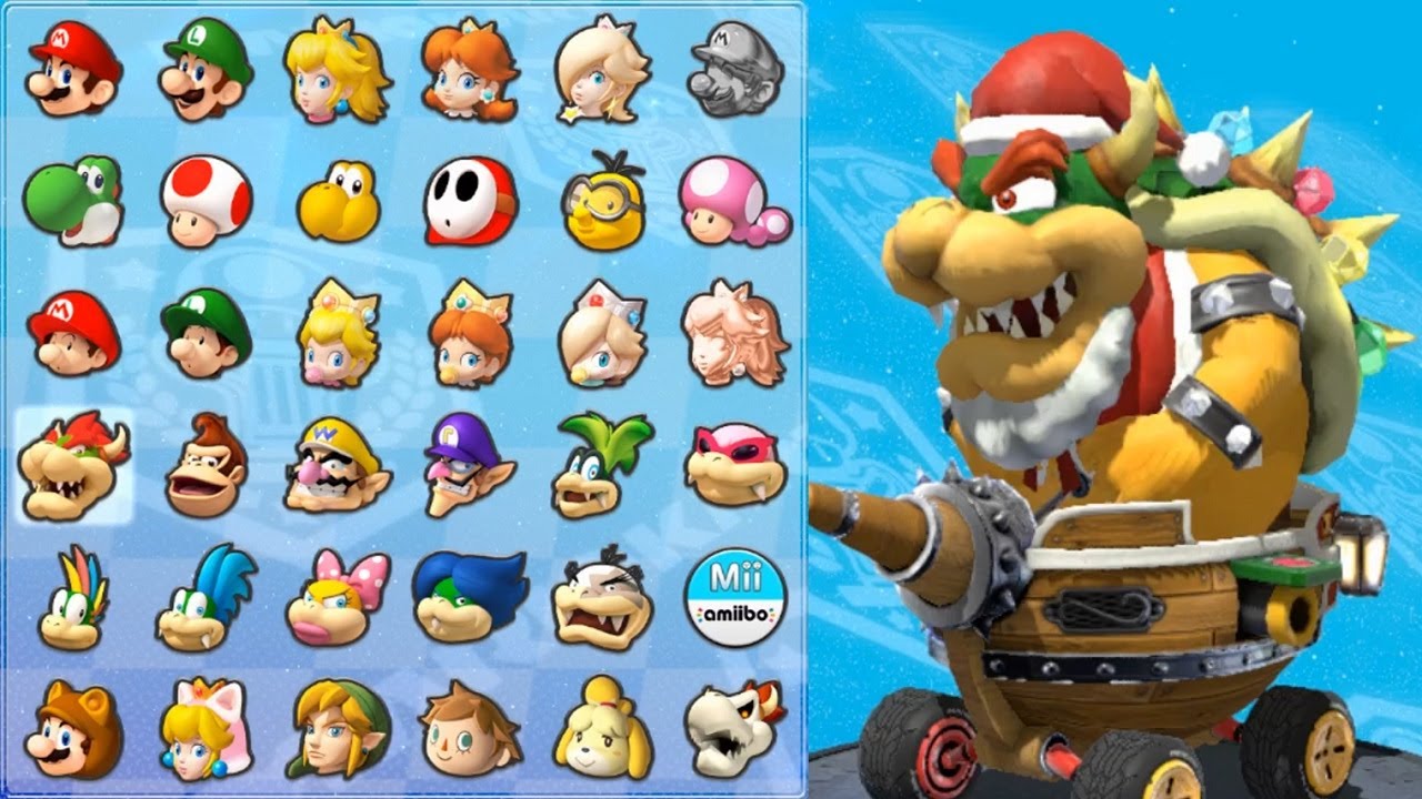Santa Bowser in Mario Kart 8 (Star Cup)