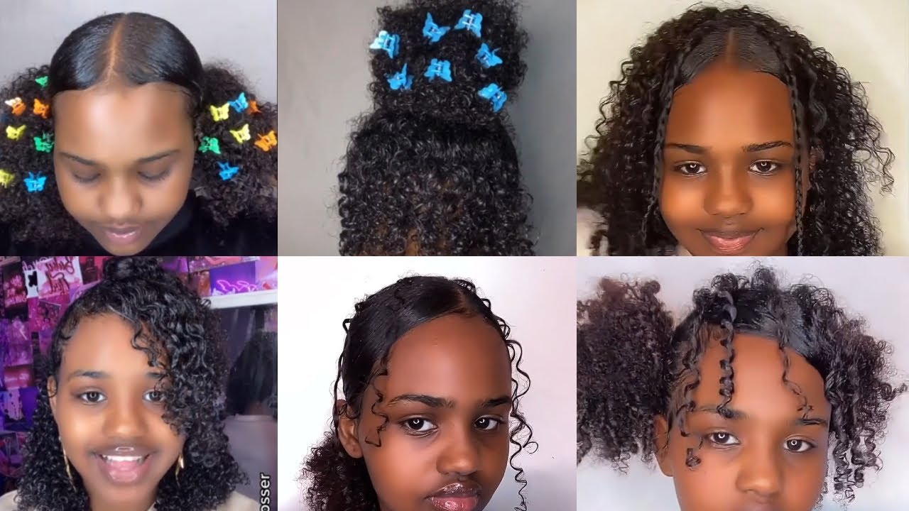 trendy natural hairstyles for school🌼 with @aminakosser