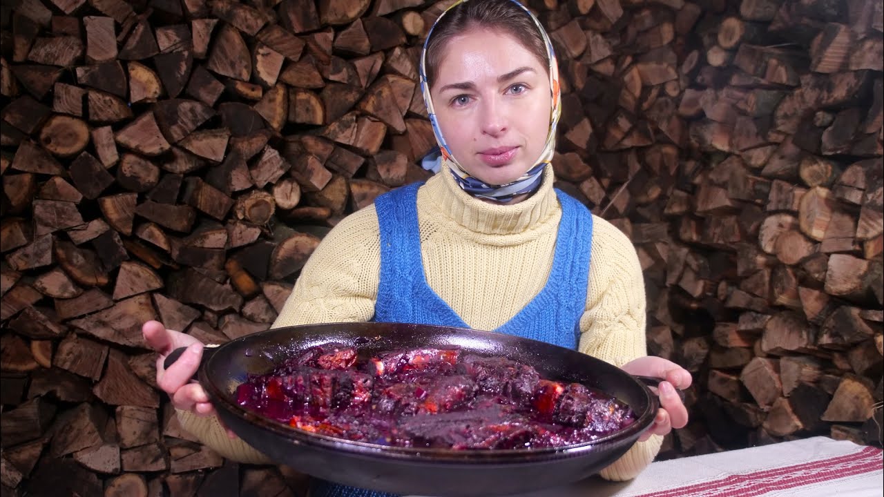 Готовим восхитительные ребрышки в украинском селе! Жареные ребрышки со свекольным квасом