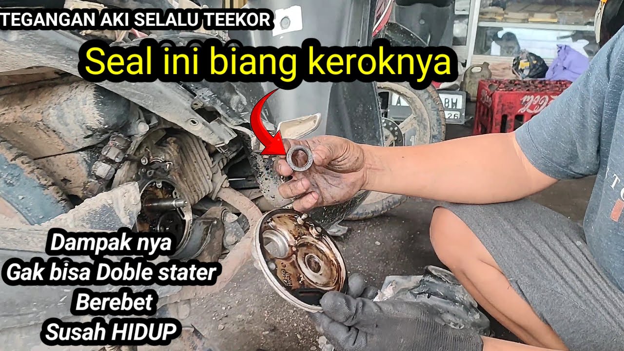 Mio GT pengisian aki lemah Aki selalu tekor motor hidup susah&brebet 
