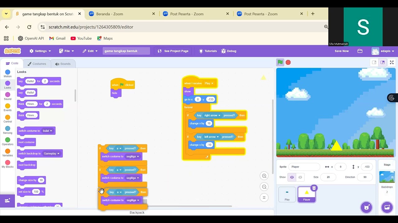 VIDIO PEMBUATAN MEDIA PEMBELAJARAN GAME TANGKAP BENTUK SCRATCH SIPA MUTMAINAH