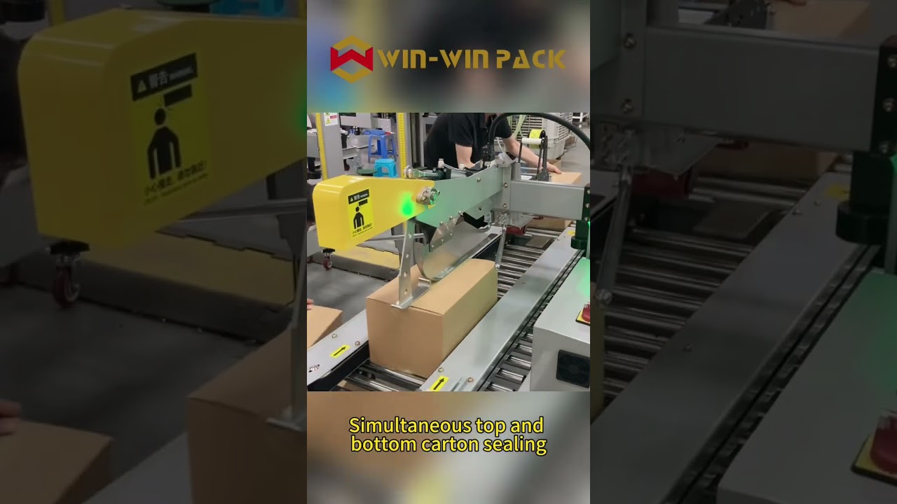 Automatic flaps folding carton sealer #tapingmachine #cartonsealer #shorts